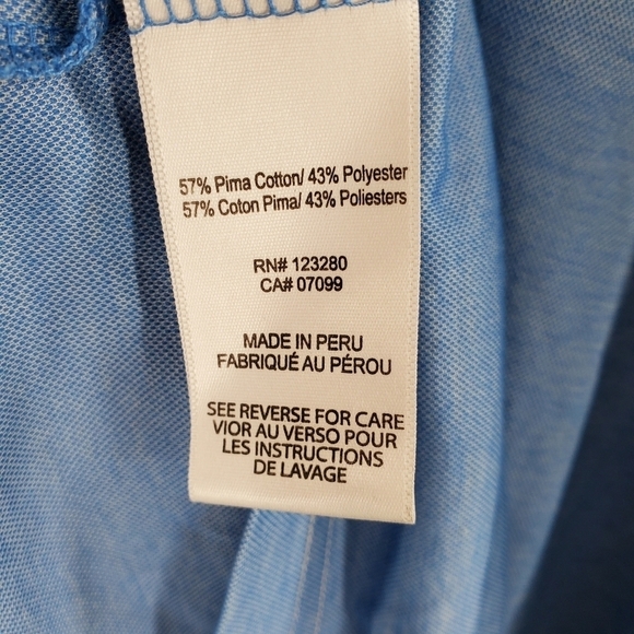 Travis Mathew Shirt Mens L Blue Polo Golf Colonial CC Logo Pima Cotton Blend - Picture 11 of 14
